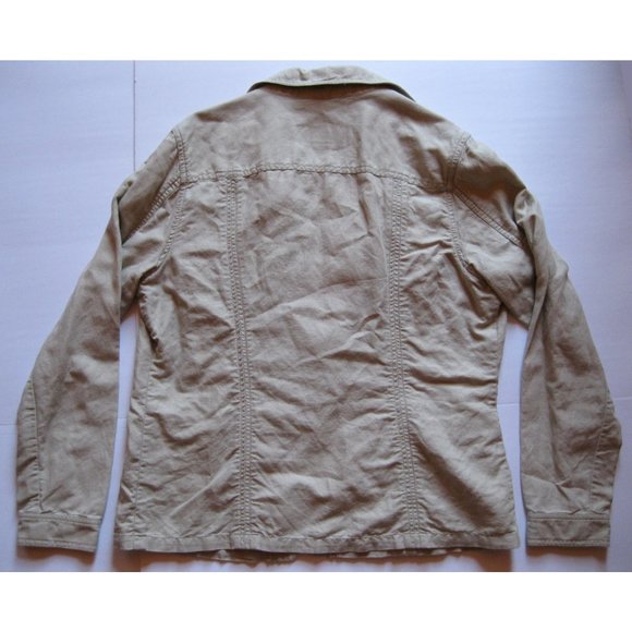 Eddie Bauer Khaki Button Down Utility Jacket - Picture 3 of 11